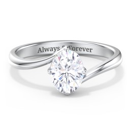 Diamond Solitaire Bypass Engagement Ring