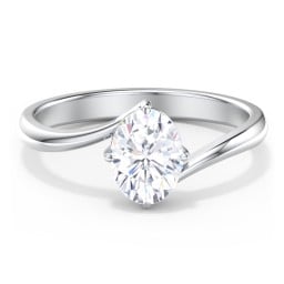 Diamond Solitaire Bypass Engagement Ring