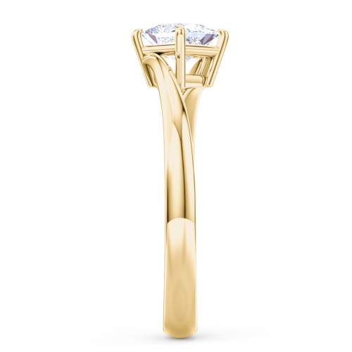 Diamond Solitaire Bypass Engagement Ring