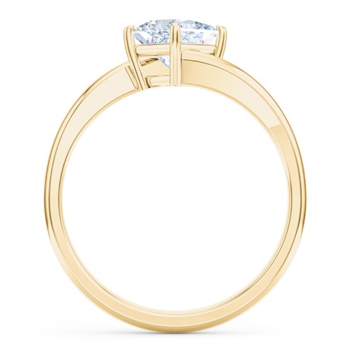 Diamond Solitaire Bypass Engagement Ring