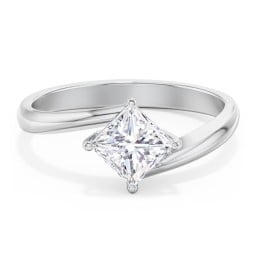 Diamond Solitaire Bypass Engagement Ring