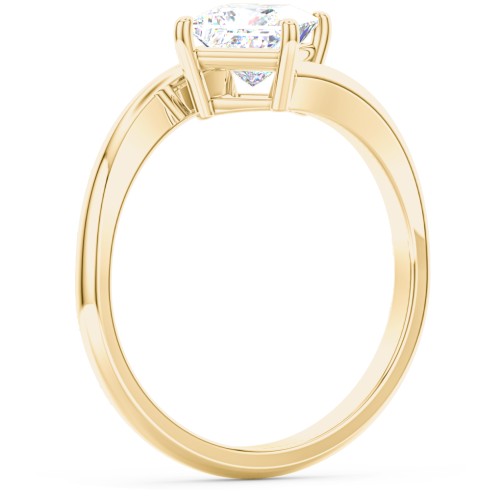 Diamond Solitaire Bypass Engagement Ring – 10K Yellow Gold