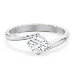 Diamond Solitaire Bypass Engagement Ring