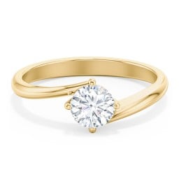 Diamond Solitaire Bypass Engagement Ring