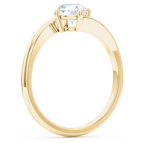 Diamond Solitaire Bypass Engagement Ring – 10K Yellow Gold