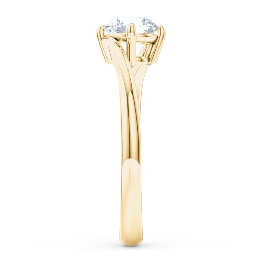 Diamond Solitaire Bypass Engagement Ring – 10K Yellow Gold