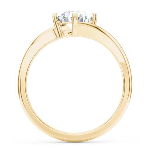 Diamond Solitaire Bypass Engagement Ring