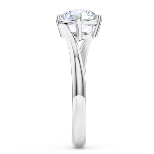 Diamond Solitaire Bypass Engagement Ring – 14K White Gold
