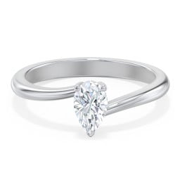 Diamond Solitaire Bypass Engagement Ring