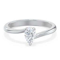 Diamond Solitaire Bypass Engagement Ring