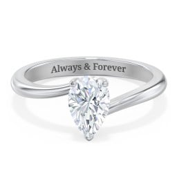 Diamond Solitaire Bypass Engagement Ring