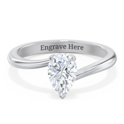 Diamond Solitaire Bypass Engagement Ring