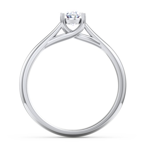 Classic Solitaire Engagement Ring – 14K White Gold