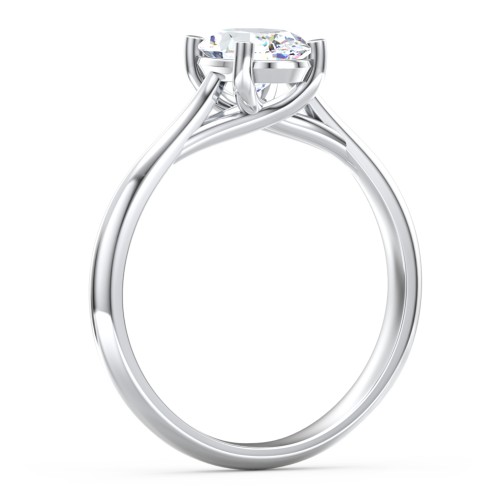 Classic Solitaire Engagement Ring – 14K White Gold