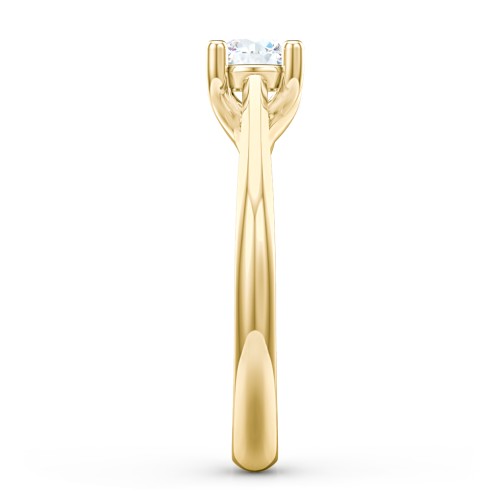 Classic Solitaire Engagement Ring – 10K Yellow Gold