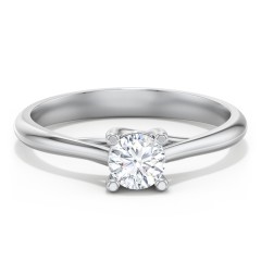 Classic Solitaire Engagement Ring – 14K White Gold