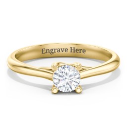 Classic Solitaire Engagement Ring in 10K Solid Yellow Gold with 04LABDIAM-RD-0.50-VS2-F-VG