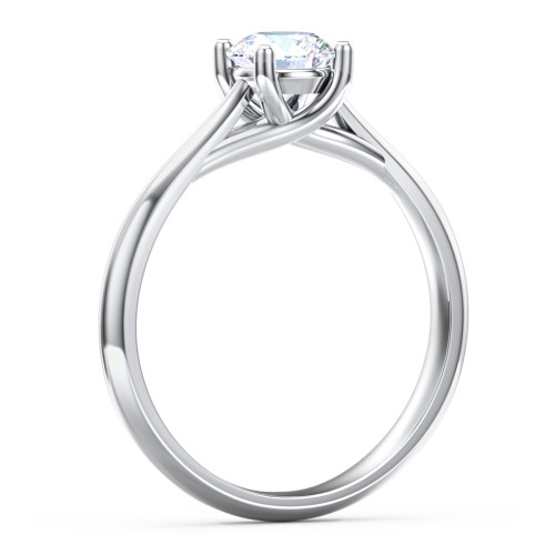Classic Solitaire Engagement Ring – 14K White Gold