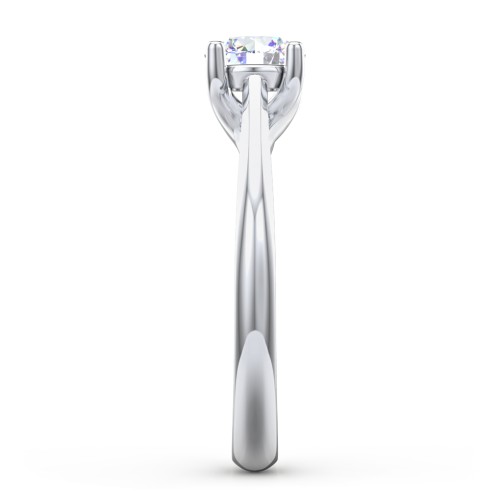 Classic Solitaire Engagement Ring – 14K White Gold