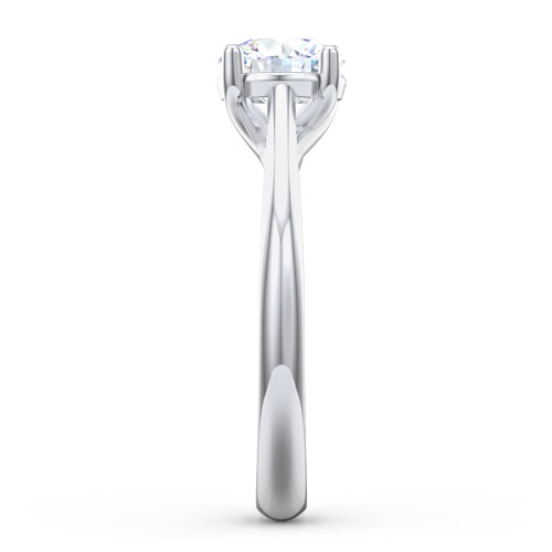 Classic Solitaire Engagement Ring – 14K White Gold