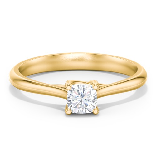 Classic Solitaire Engagement Ring – 10K Yellow Gold