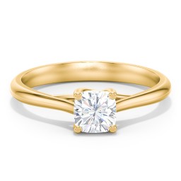 Classic Solitaire Engagement Ring in 10K Solid Yellow Gold with 04LABDIAM-CU-1.00-VS2-G-G