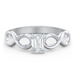 Diamond Solitaire Engagement Ring with Infinity Band
