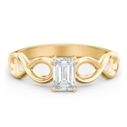 Diamond Solitaire Engagement Ring with Infinity Band