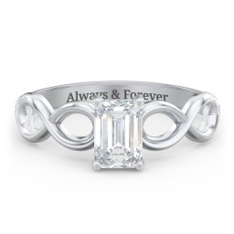 Diamond Solitaire Engagement Ring with Infinity Band