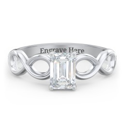 Diamond Solitaire Engagement Ring with Infinity Band