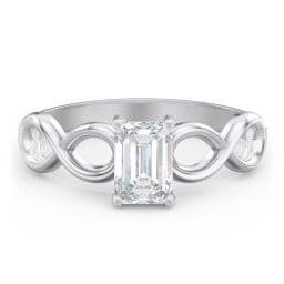 Diamond Solitaire Engagement Ring with Infinity Band