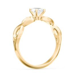 Diamond Solitaire Engagement Ring with Infinity Band in 10K Solid Yellow Gold