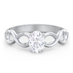 Diamond Solitaire Engagement Ring with Infinity Band