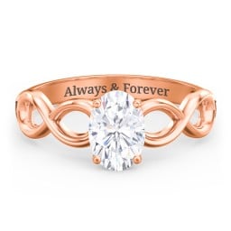 Diamond Solitaire Engagement Ring with Infinity Band