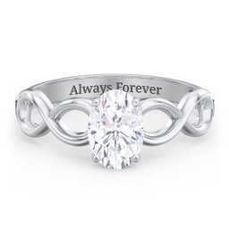 Diamond Solitaire Engagement Ring with Infinity Band