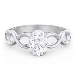 Diamond Solitaire Engagement Ring with Infinity Band