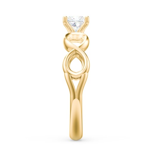 Diamond Solitaire Engagement Ring with Infinity Band