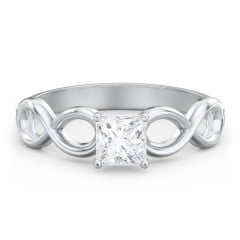 Diamond Solitaire Engagement Ring with Infinity Band