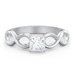 Diamond Solitaire Engagement Ring with Infinity Band