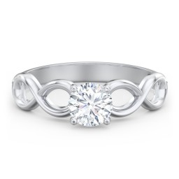 Diamond Solitaire Engagement Ring with Infinity Band