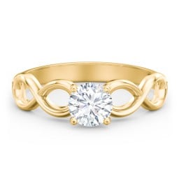 Diamond Solitaire Engagement Ring with Infinity Band