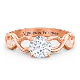 Diamond Solitaire Engagement Ring with Infinity Band