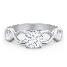 Diamond Solitaire Engagement Ring with Infinity Band