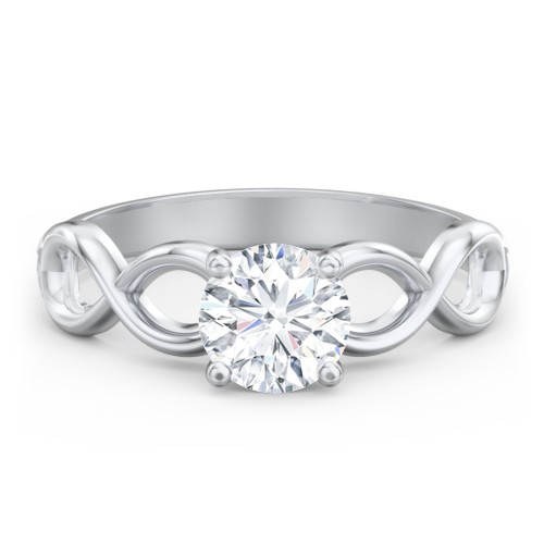 Diamond Solitaire Engagement Ring with Infinity Band