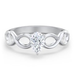 Diamond Solitaire Engagement Ring with Infinity Band