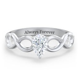 Diamond Solitaire Engagement Ring with Infinity Band