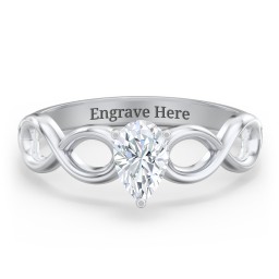 Diamond Solitaire Engagement Ring with Infinity Band