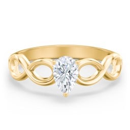 Diamond Solitaire Engagement Ring with Infinity Band