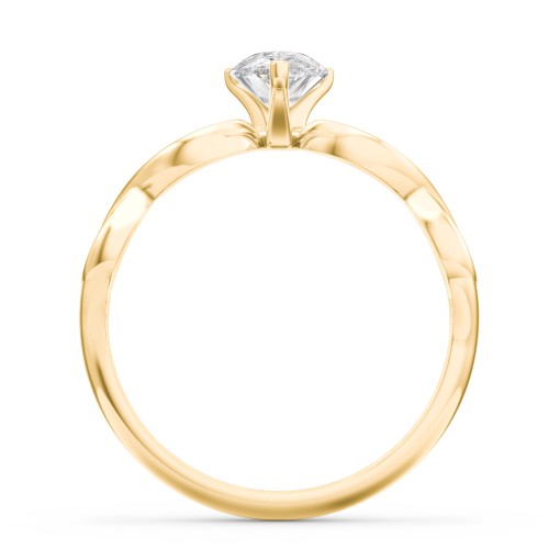 Diamond Solitaire Engagement Ring with Infinity Band – 10K Yellow Gold