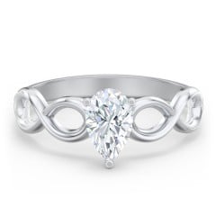 Diamond Solitaire Engagement Ring with Infinity Band